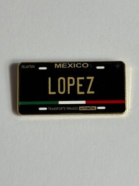 Mexico Flag Lopez Name License Plate Hat Pin Pins Hats Fitted New Era Hatpin